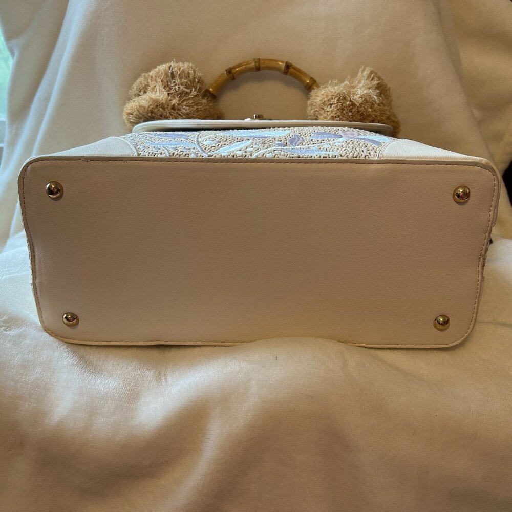 Minnie Straw Pom Pom Handbag - Picture 3 of 11